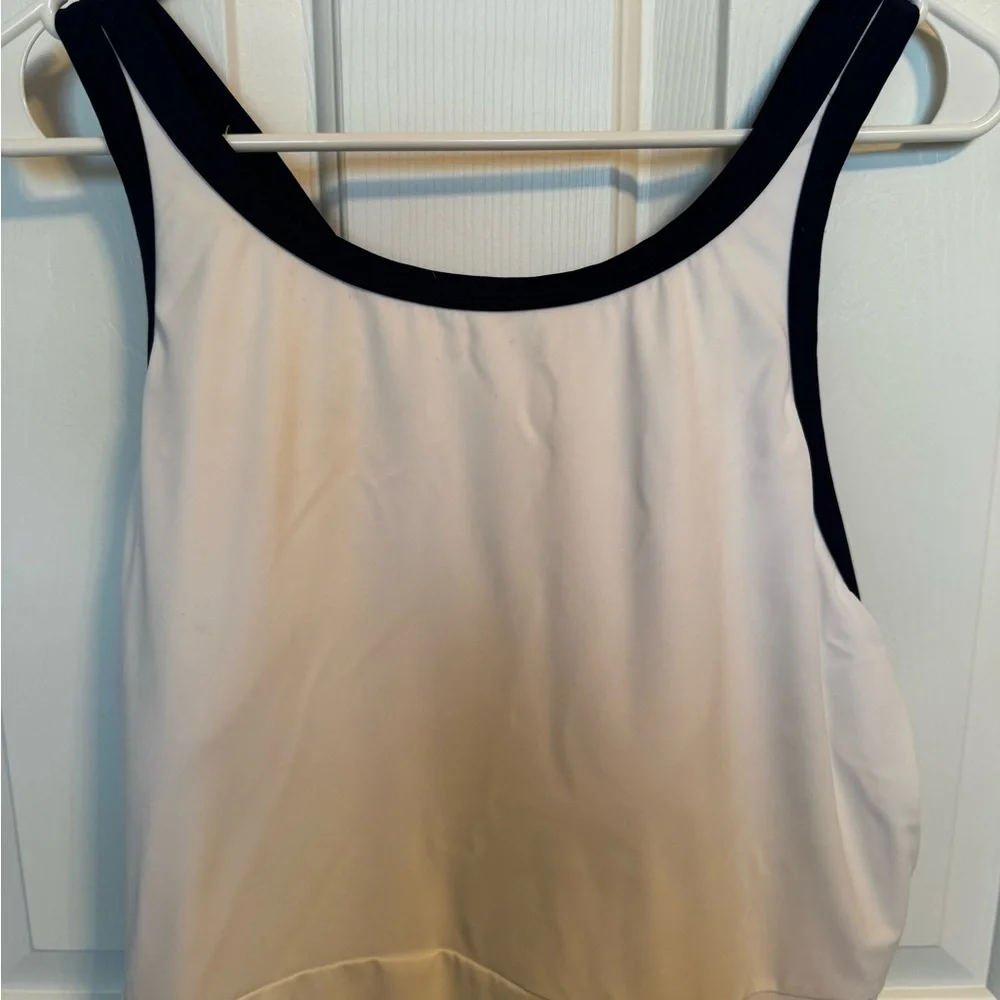 Lands' End Women’s Swimsuit Dress White & Navy Blue 20W